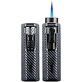 HONEST Torch Lighter Single Power Jet Flame Butane Lighter Windproof Lighter Mens Gifts Lighter for Candle Camping Family Use (Gunmetal)