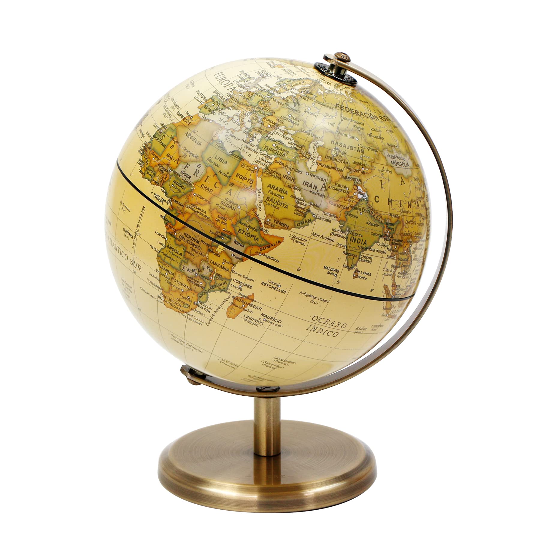 Exerz Globo Antiguo Dia 5.5-inch Mapa en Español - 5.5" Mini Antique Globe in Spanish