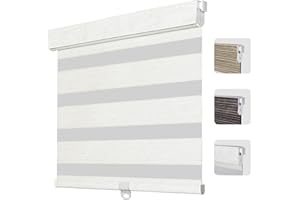 SEEUNANA No Drill No Tools Zebra Blinds for Windows, Cordless Zebra Shade for Indoor Windows Light Filtering Roller Blinds 75