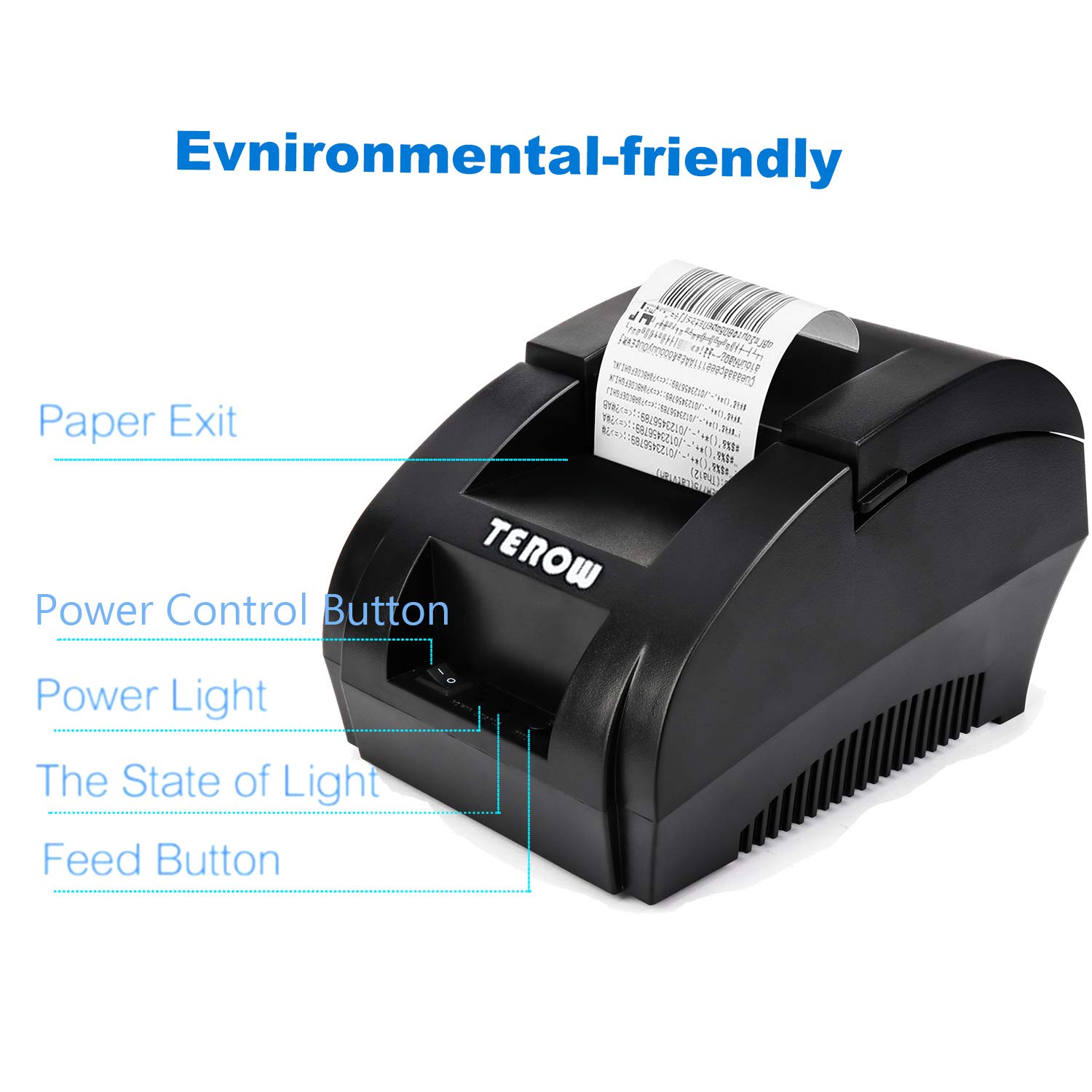 TEROW T5890K USB Thermal Receipt Printer 58mm Mini Small Portable Label