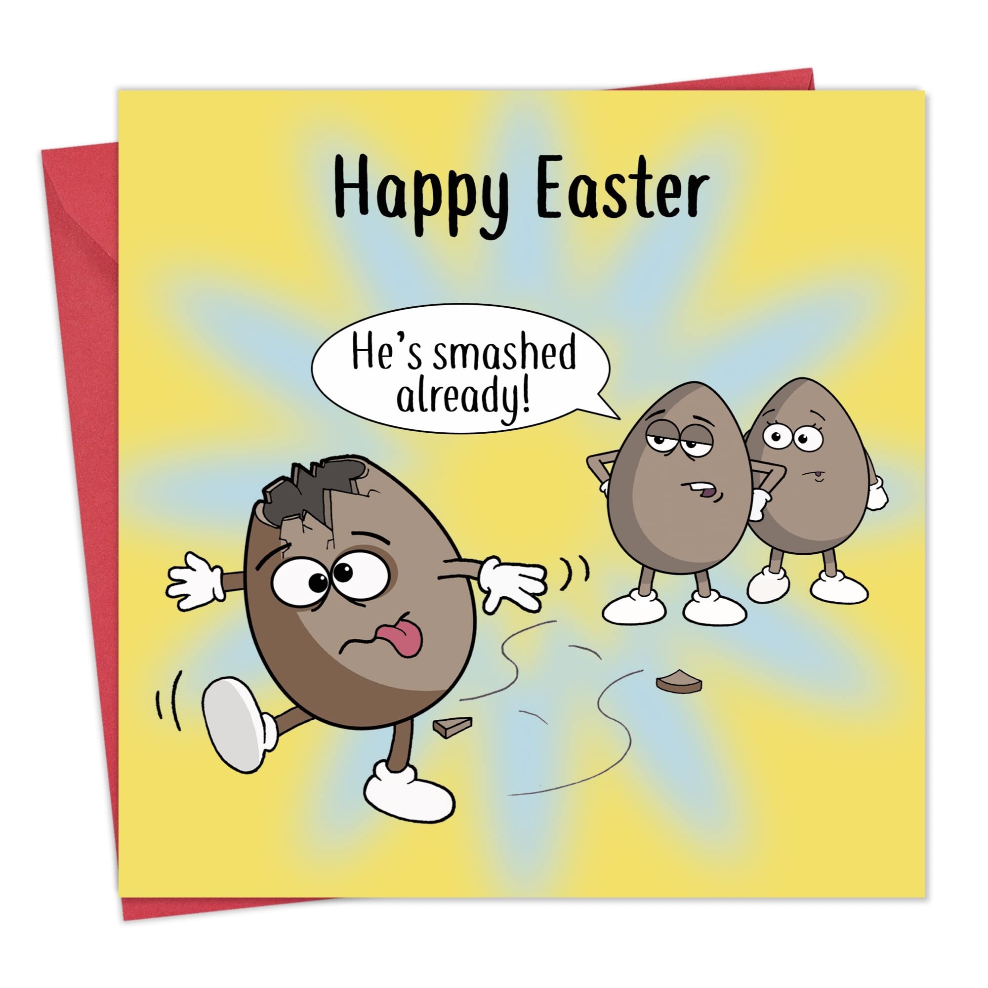 Twizler Funny Easter Card with Smashed Egg - Humour Easter Sunday Card for Son or Daughter - Humorous Gifts