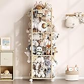 Stuffed Animal Storage,Wood Stuffed Animal Storage Zoo with Wheels,Vertical Stuffed Animal Holder with Thicker Elastic Band, Toy Storage Organizer Kids for Playroom, Living Room, Nurseryroom, Bedroom