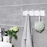 SONGMICS Coat Rack Wall Mounted 4 Dual Hooks White LHR23WT view 3