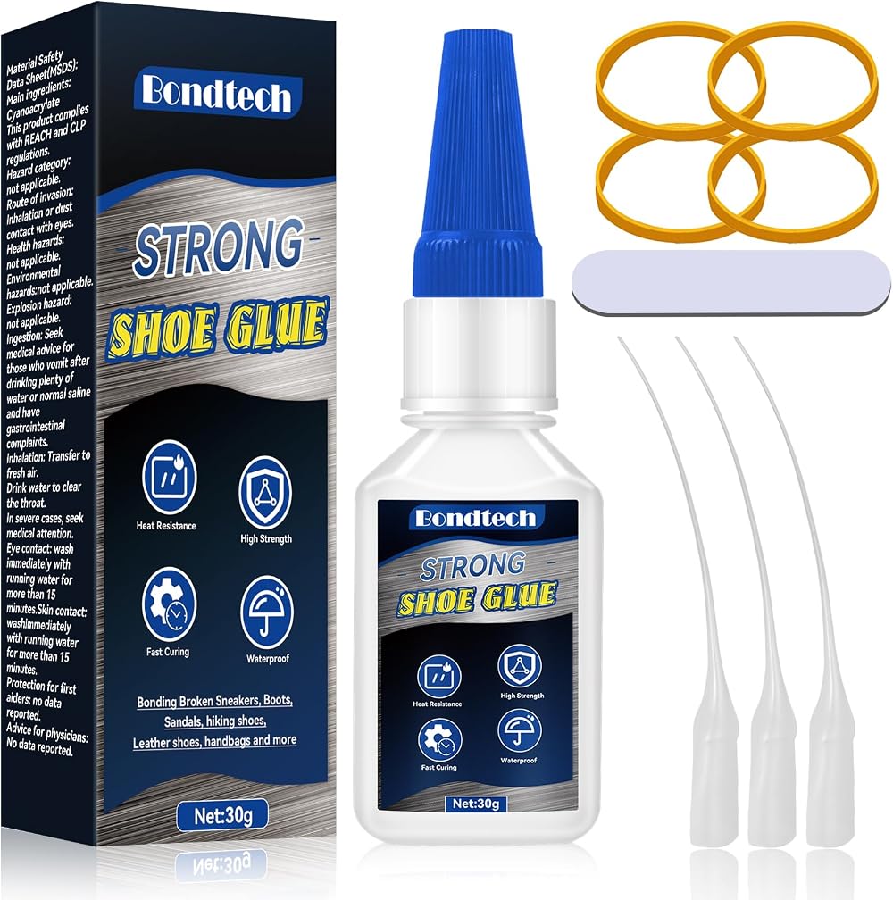 Bondtech Shoe Glue 30 g Instant Waterproof Sole Repair for Shoes Boots Leather