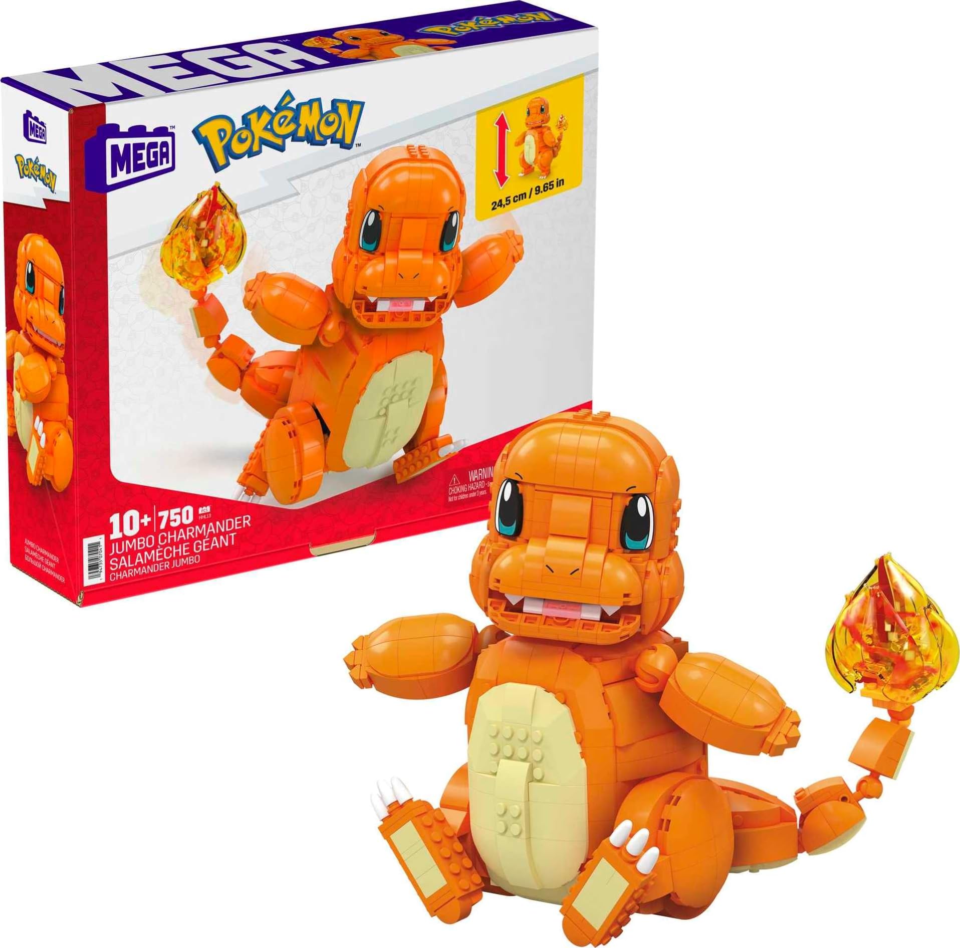 MEGA Pokémon Jumbo Charmander building set with 750 compatible bricks and pieces and Poké Ball, toy gift set for ages 10 and up, HHL13