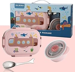 LIZEALUCKY Lunch Box, Bento Boxes, 3 Compartment
