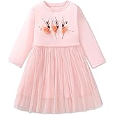 Girls Dresses for Winter Long Sleeve Toddler Girls Clothes Party Tulle Cotton Casual Dresses