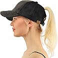 C.C Ponytail Messy Buns Trucker Ponycaps Plain Baseball Visor Cap Dad Hat