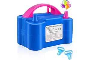 QIPUMP Balloon Pump Electric,110V 600W Balloon Blower Inflator Dual Nozzle Air Pump Balloons Inflator for Decoration, Party, Sport,Gifts:2 Balloon Tying Tools