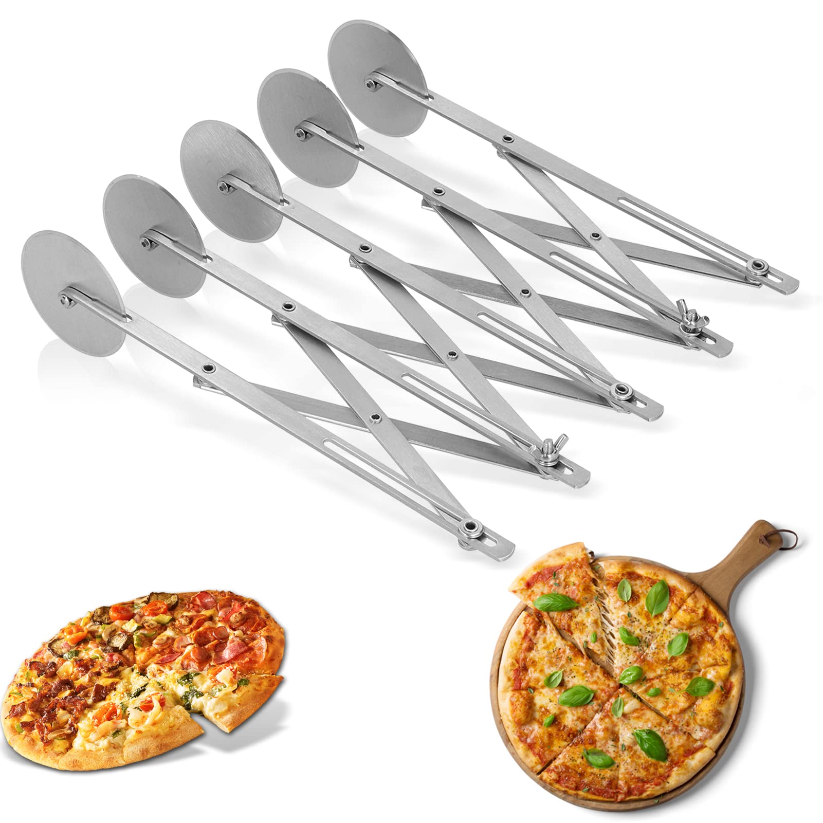 3 Wheel Pastry Cutter,Pizza Cutter Stainless Steel Pizza Slicer Multi Wheel Dough Cutter Divider Pastry Knife Baking Cutter Pastry Cutter Wheel Pasta Dough Cutter for Baking, Pastry, Bread