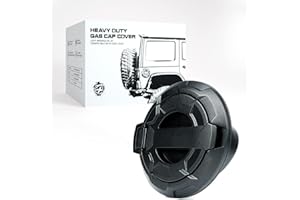 Xprite Wheel Pattern Gas Cap Cover, Aluminum Fuel Filler Door Cover Accessories Compatible with 2007-2018 Jeep Wrangler JK JKU, Matte Black