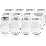 Ball Glass Mason Jar with Lid and Band, Regular Mouth, 12 Jars