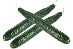 FAVOMOTO 3PCS Lifelike Green Cucumber, Soft PU Artificial Cucumber Decorations Fake Vegetable Model Garnish Festival Kitchen for Food Display Show Kitchen Prop