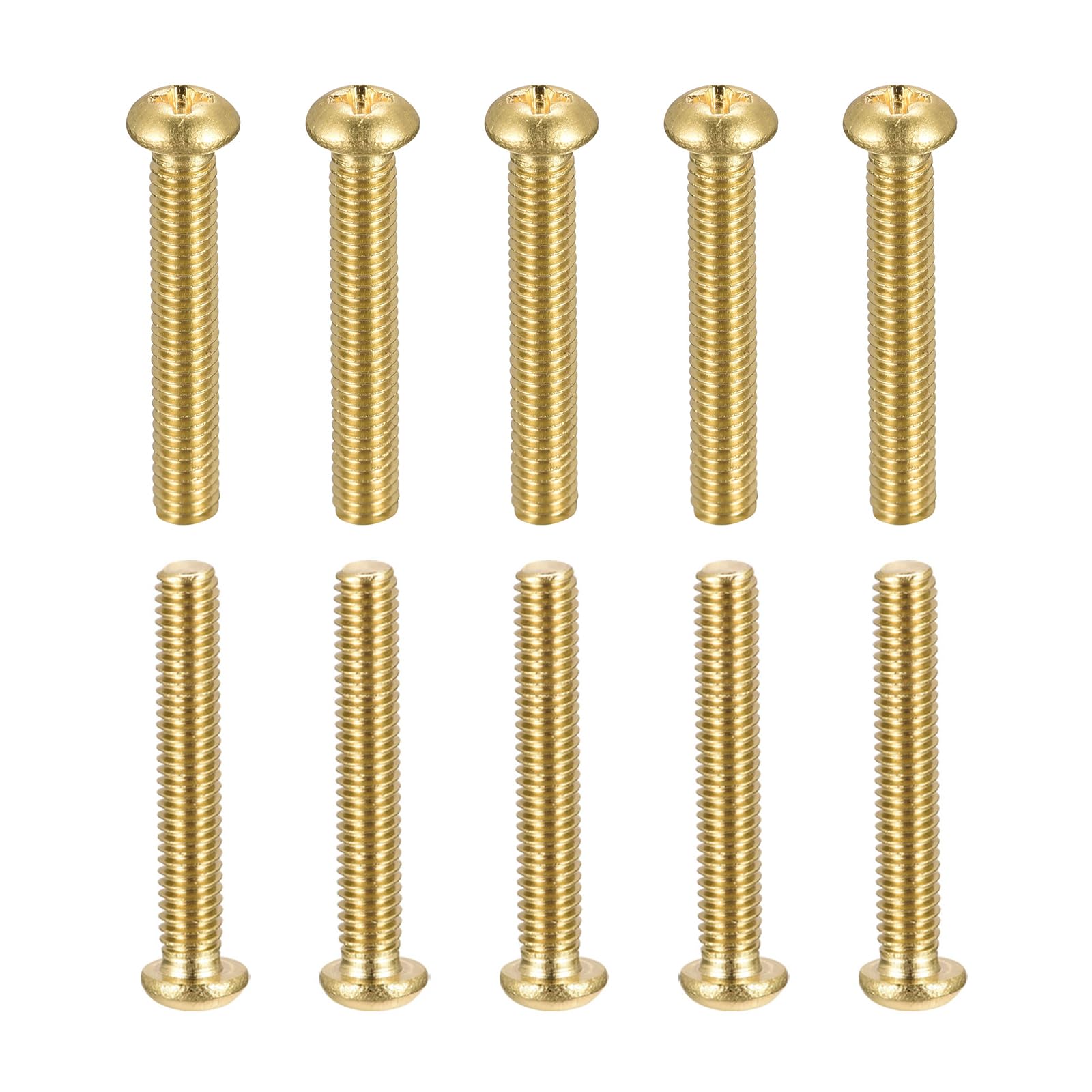 DTGN M4x25mm(DxL) Brass Phillips Machine Screws - 20Pack - Good for Machinery Industry - Pan Head Fastening Screw - Brass Tone