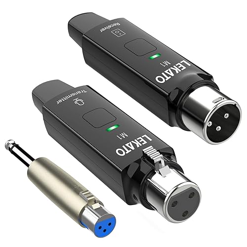 LEKATO XLR Microphone Wireless System 2.4GHz XLR Transmitter and