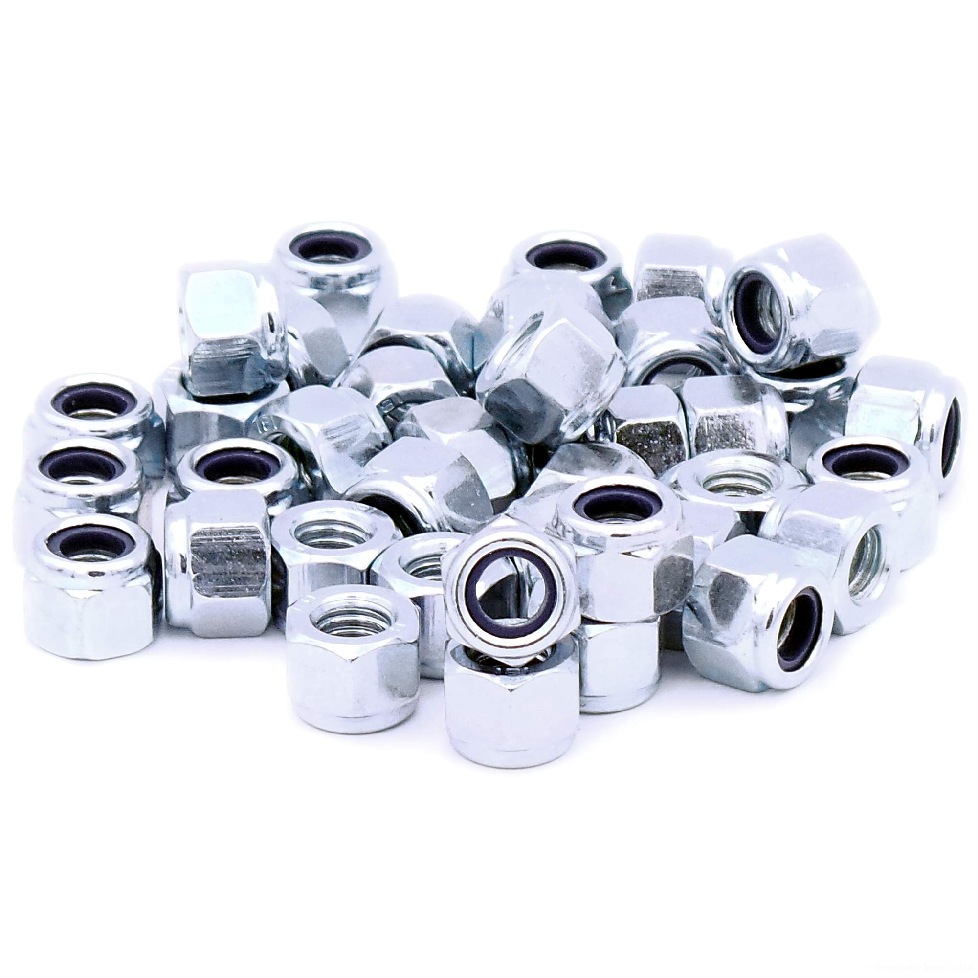 M6 (6mm) Nyloc Hex Nut (Type-P) - Steel (Pack of 40)