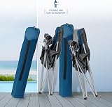SUNMER Padded Camping Chairs Set of 2 Deluxe Folding Chairs Dark Blue 120kg view 3