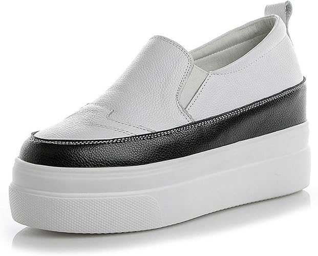 Amazon スニーカー スニーカーレディース スリッポン レディース フラットシューズ スリッポンシューズ 厚底スニーカー 靴 ベージュ 22 5cm 23cm 23 5cm 24cm 24 5cm レディースレザー インヒール スニーカー 大きいサイズ スニーカー