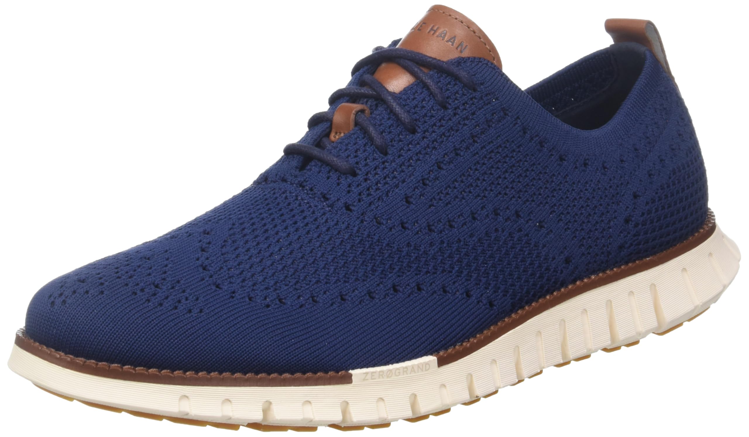 Cole Haan Mens Zerogrand Remastered Stitchlite Wing Tip Oxford, Marine Blue/Ivory, 7.5-W US