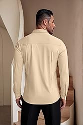COOFANDY Men's White Dress Shirt Untucked Shirts