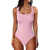 ANRABESS Bodysuits for Women Summer Ribbed Knit Scoop Neck Sleeveless Sexy Slim Fitted Tank Tops 2026 Teen Girls Body Suits