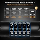 Looxmeer Heavy Duty Bike Lock 90cm 7mm 5-Digit Combination Chain Lock view 3