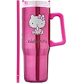 Get Trend Hello Kitty Sanrio Insulated Tumbler with Straw for Kids, Teens, Adults, 32 oz Reusable Stainless Steel Cup, Kawaii Travel Mug Gifts (Pink Hello Kitty)