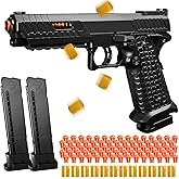 Shell Ejecting Toy Gun, Semi Automatic Toy Gun with Soft Bullets, Educational Model Toy Pistols for Outdoor Shooting Game, for Kids Boys Girls Ages 8-12 (Black)