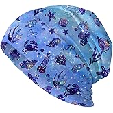 Black Womens Slouchy Beanie Cotton Chemo Caps Cancer Headwear Hats Turban Baggy Skull Sleep Scarf