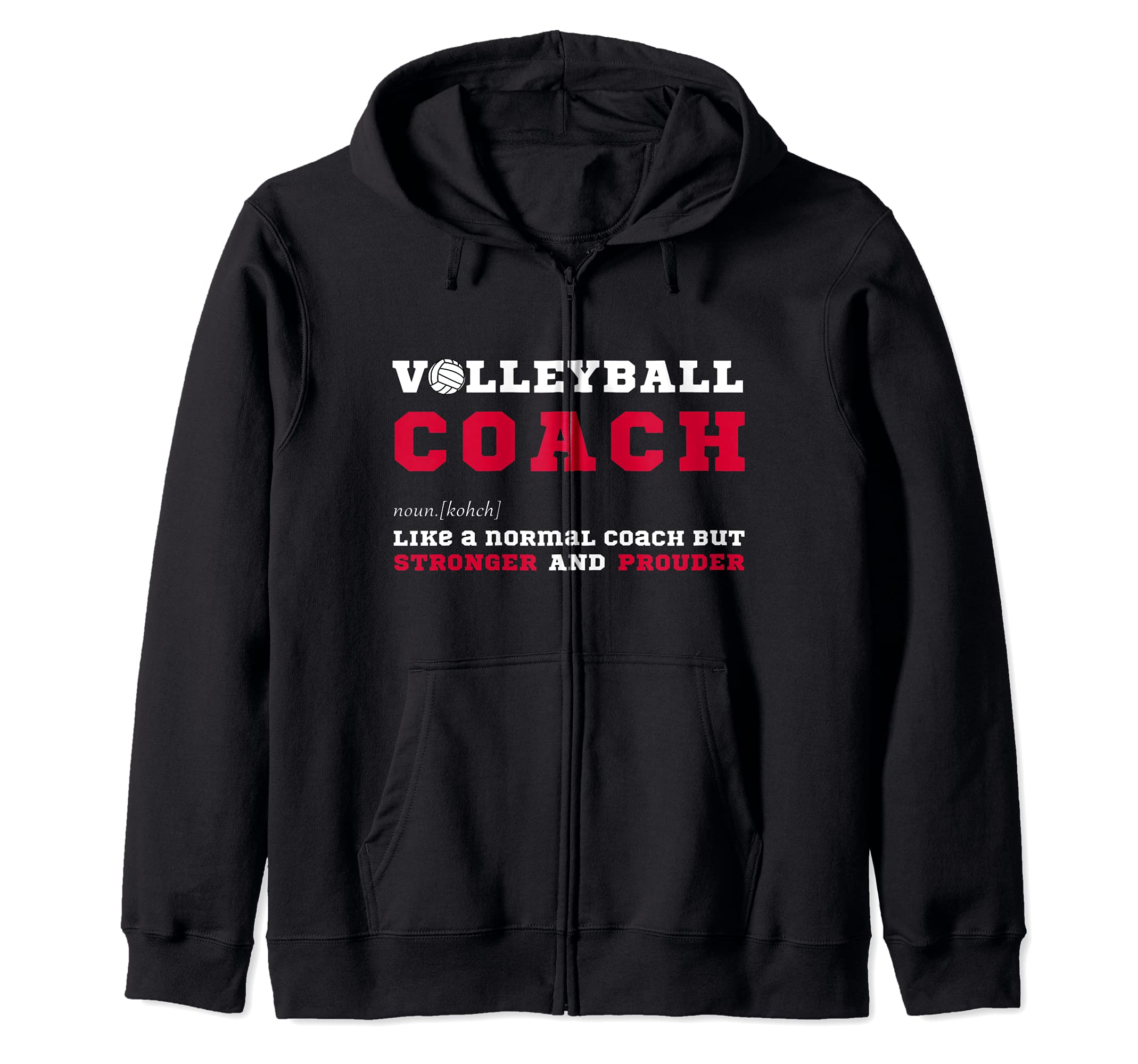 Volleyball Coach Fun Sport Coaching Definition Zip Hoodie
