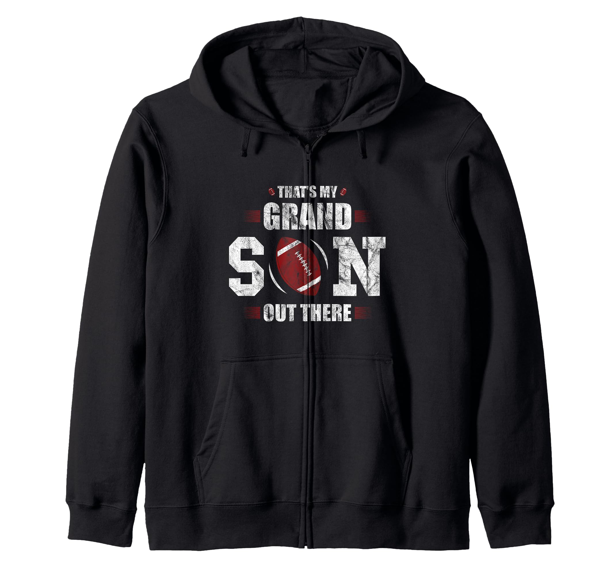 That's My Grandson Out There Football Grandparents Grandpa Zip Hoodie