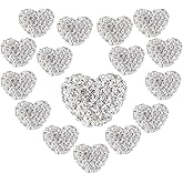 PH PandaHall 16pcs Heart Rhinestone Crystal Disco Ball Craft Love Beads Diamond for Bracelet Necklace Earring Christmas Jewelry Making 10x12mm