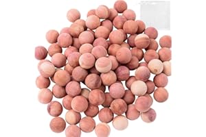 Brite Lightingtech Cedar Balls for Clothes Storages, 100pc Red Cedar Balls for Closets and Drawers with 3 Satin Bags