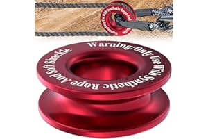 ECOCSTM Winch Snatch Recovery Ring, Heavy Duty 66000 Lbs Break Strength Snatch Block Ring, Towing Rcovery Snatch for Soft Shackle and Synthetic Rope, Compatible with ATV UTV SUV Truck Off-Road Vehicle (Red)