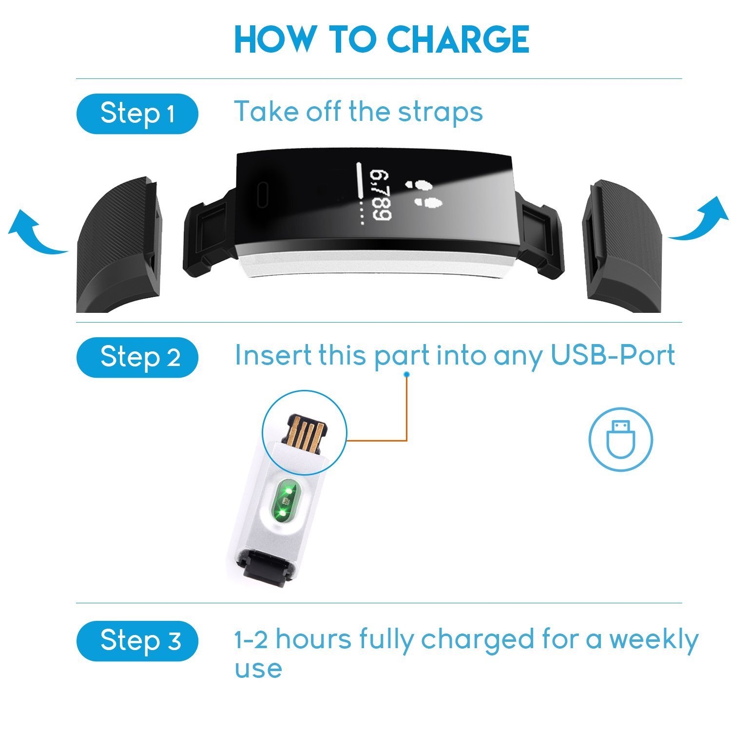 Fitness Tracker,KEDA Activity Tracker Watch Smartband Sport Wristband With Heart Rate Monitor,IP67 Waterproof Smart Bracelet With Pedometer Calorie Counter For IOS & Android Smartphone (Purple)