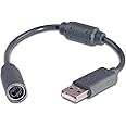 Fosmon Replacement Dongle USB Breakaway Cable for Xbox 360 Wired Controllers - Dark Grey (1 Pack)
