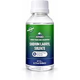 MYOC Sodium Lauryl Sulfate (240 ml / 8.11 fl oz) - Cosmetic Grade for DIY Shampoo Body Wash Cleanser &amp; Soap Formulations