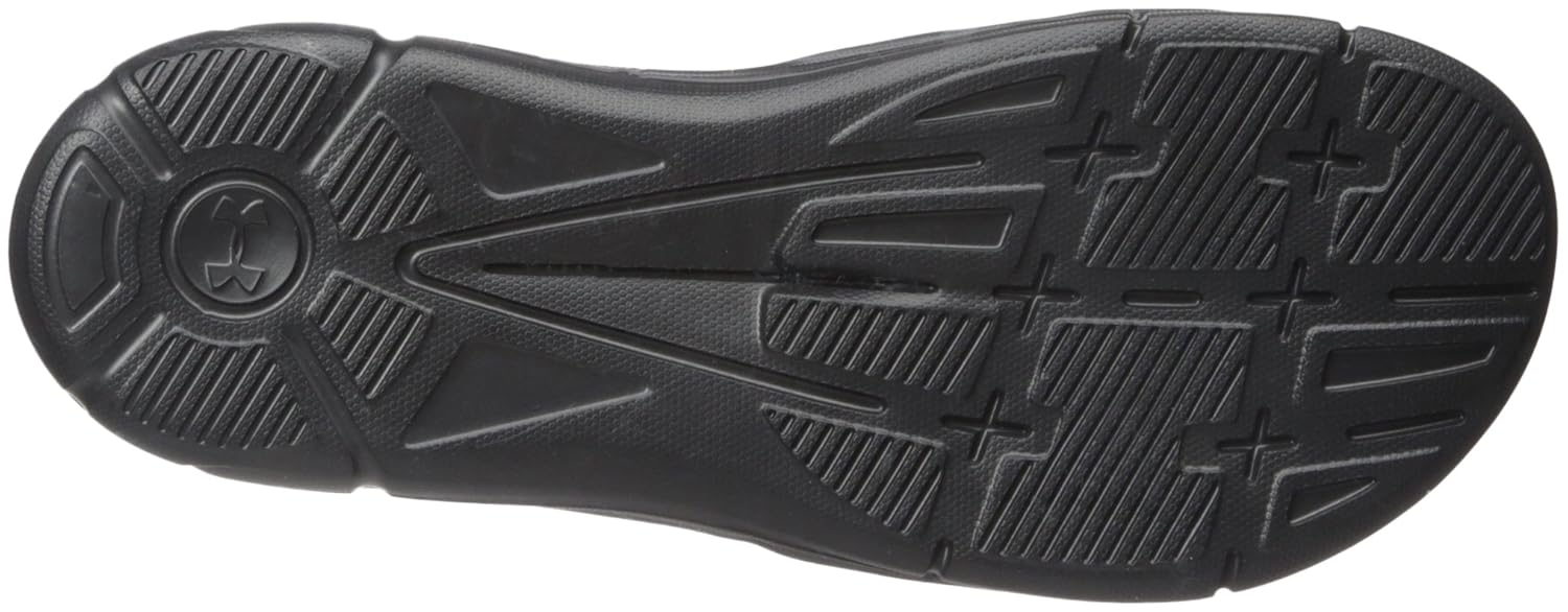 under armour women's ignite viii slide sandal black (001)/white 6 b(m) us