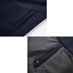 INVACHI Men's Wool Blend Long Trench Coat Notched