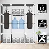 OPPAIYA Canvas Wardrobe, 3 Hanging Rails, Portable Closet, 175x150cm view 9