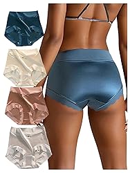 SOLY HUX Women's Satin Silk Briefs Scallop Trim No