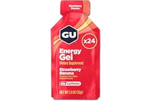 GU Energy Original Sports Nutrition Energy Gel, Strawberry Banana, 24 Count Box