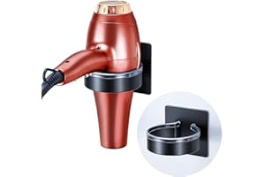 Oukimly Hair Dryer Holder Wall Mounted, Blow Dryer Holder, Hair Tool Organizer for Hair Dryer Storage Hanger, Adhesive Hairdryer Holder for Bathroom Barber Shop (Black)