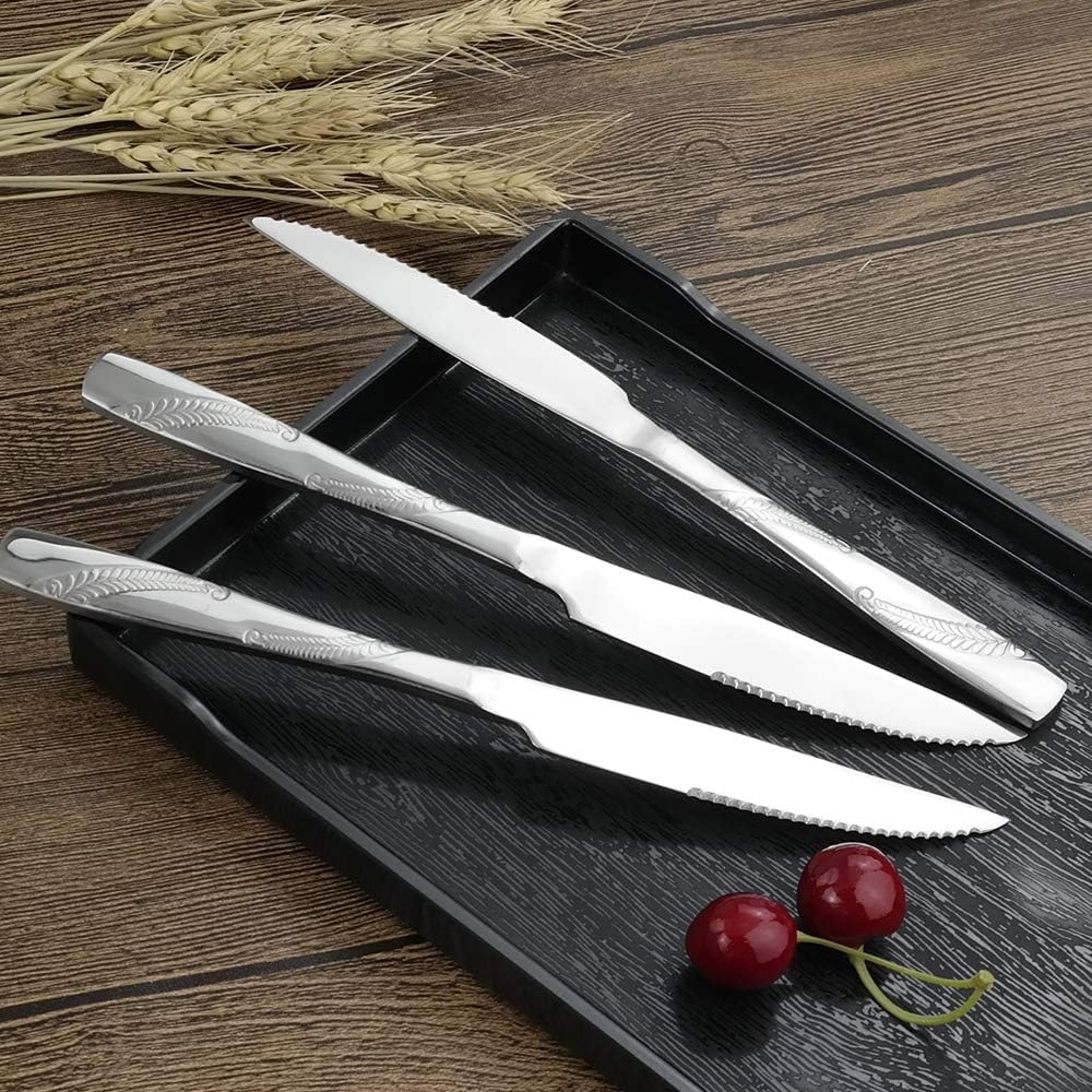 Lesbye 12Piece Steak Knives, Steak Knives Set of 12, Stainless Steel