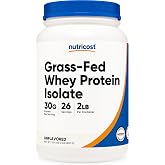 Nutricost Grass-Fed Whey Protein Isolate (Unflavored) 2LBS | GMO-Free, Gluten Free, Pure Protein