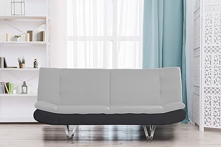 Comfy Living Canapé Lit 3 Places En Tissu Avec Simili Cuir