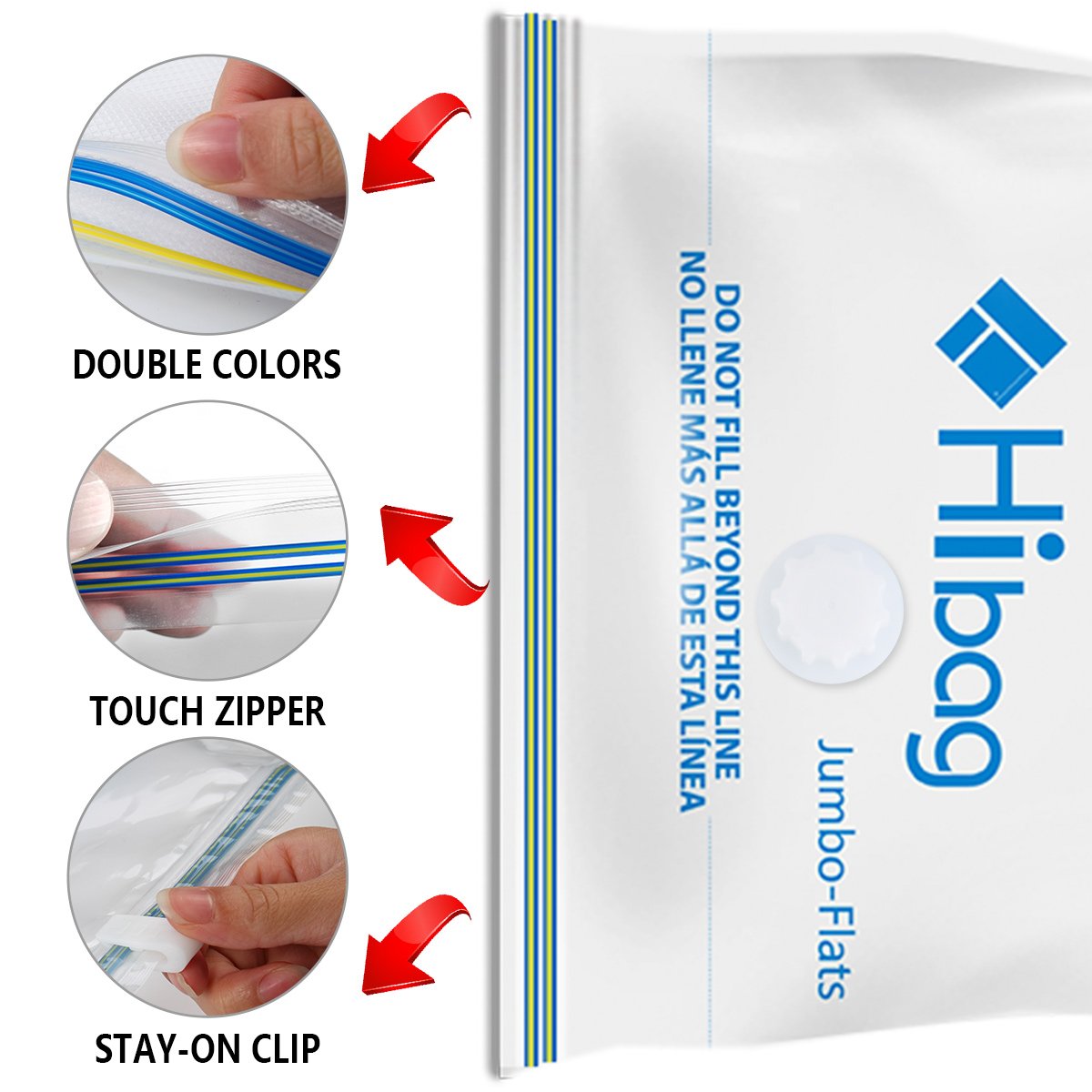 Hibag Space Saver Bags, Pack of 6 Vacuum Compression Bags (Jumbo Size