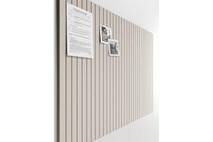 Bumusty Large Cork Board Alternative-47 x35 Felt Bulletin Board Tiles, with 30 Pushpins, 70 Adhesive Tabs, 12-Pack Slat Wall Paneling, Cork Boards for Office Push Pin Board Felt Board-Oatmeal