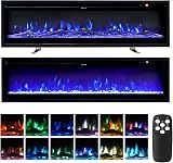 INMOZATA 102cm Electric Fireplace Wall Mounted or Freestanding with Remote