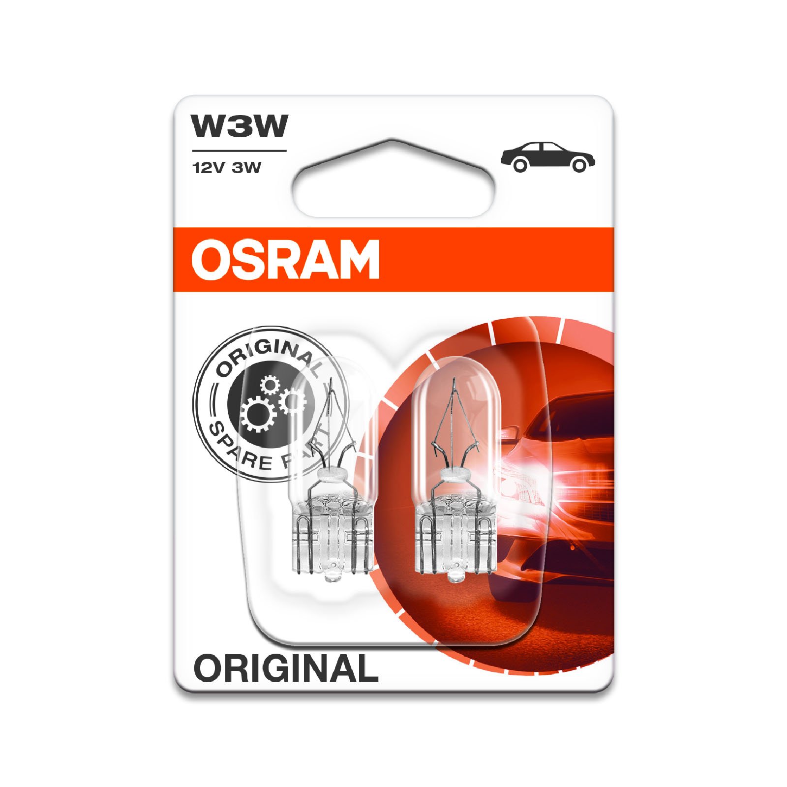 2x Genuine Osram Original W3W (504) 3w 12v Clear Bulbs [2821-02B] - Part Number 2821-02B